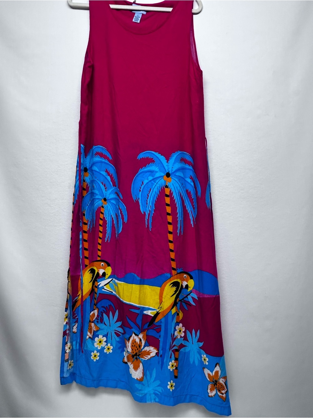 Jane Ashley Tropical Maxi Dress in Fuchsia, Blue and Yellow